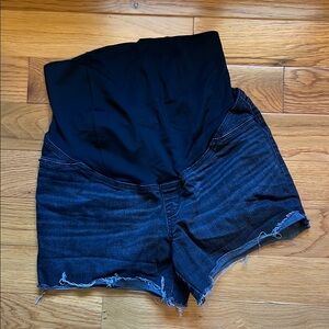 Isabel Maternity by Ingrid & Isabel Black Jean Shorts with Stretchy Belly Panel